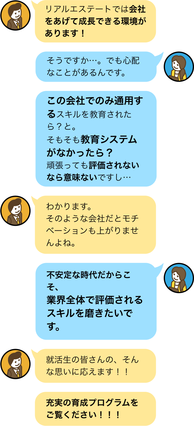 リアルエステートの育成プログラムについて